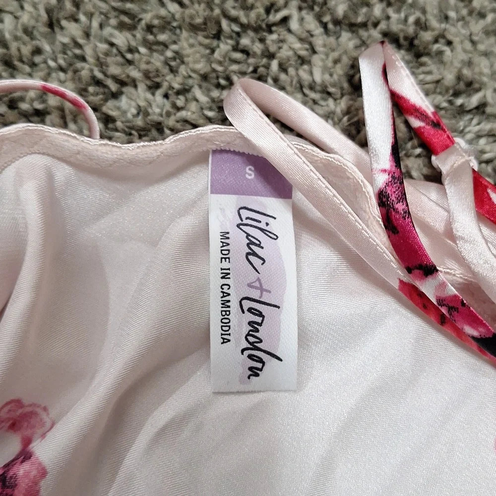 Lilac & London 2-piece lingerie pajama set - S floral pink